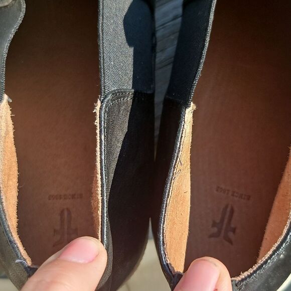 Frye Melanie Black Leather Slip-On Sneakers Size 9 - Picture 6 of 7